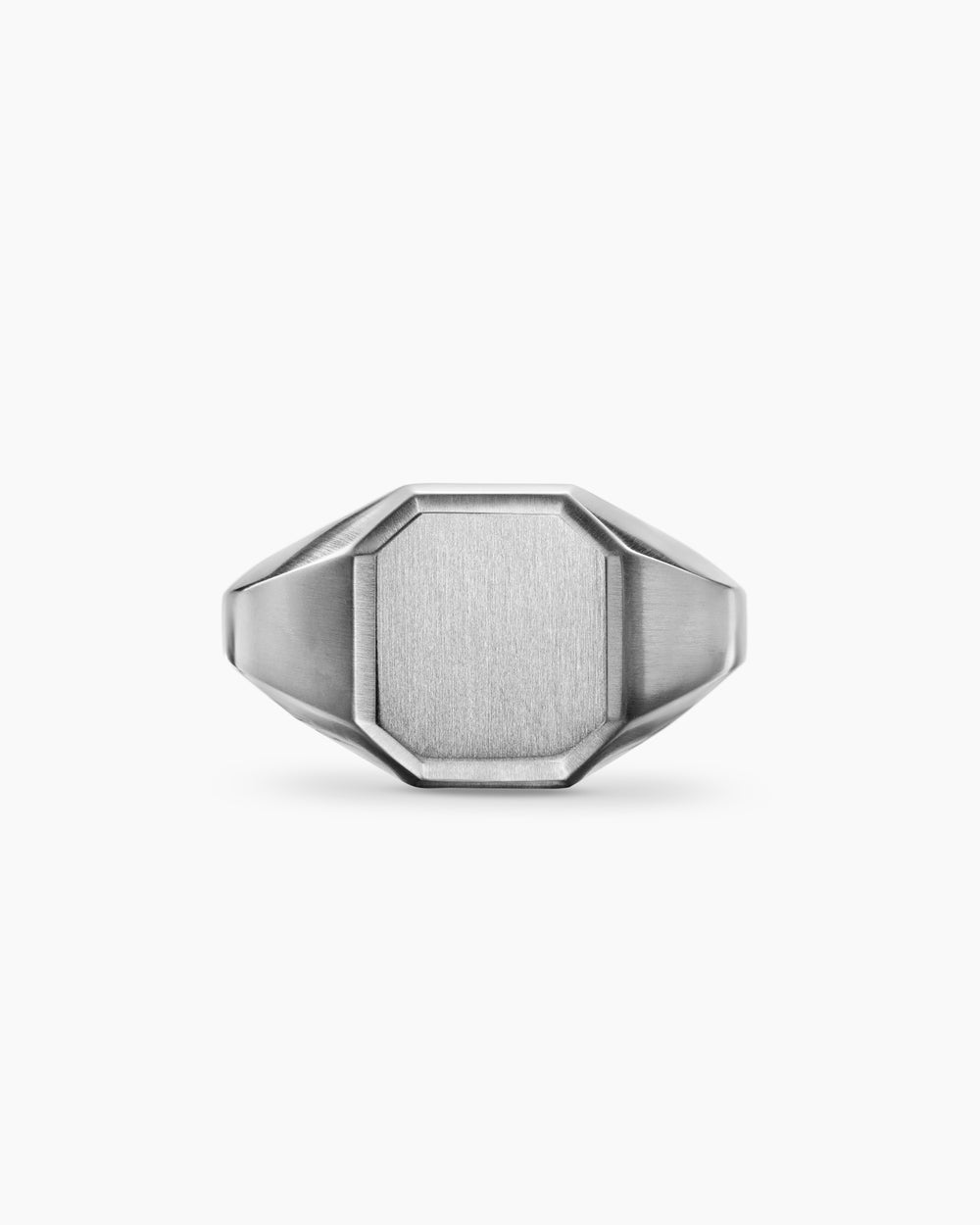 Mens Streamline Signet Ring in Sterling Silver, 14mm