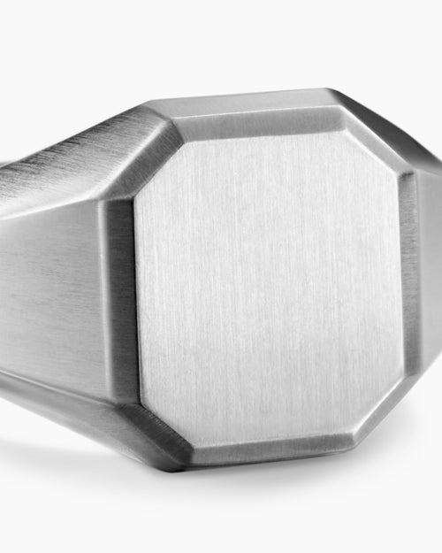 Mens Streamline® Signet Ring in Sterling Silver, 14mm