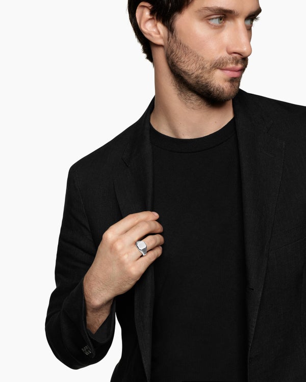 Streamline Signet Ring in Sterling Silver, 14mm