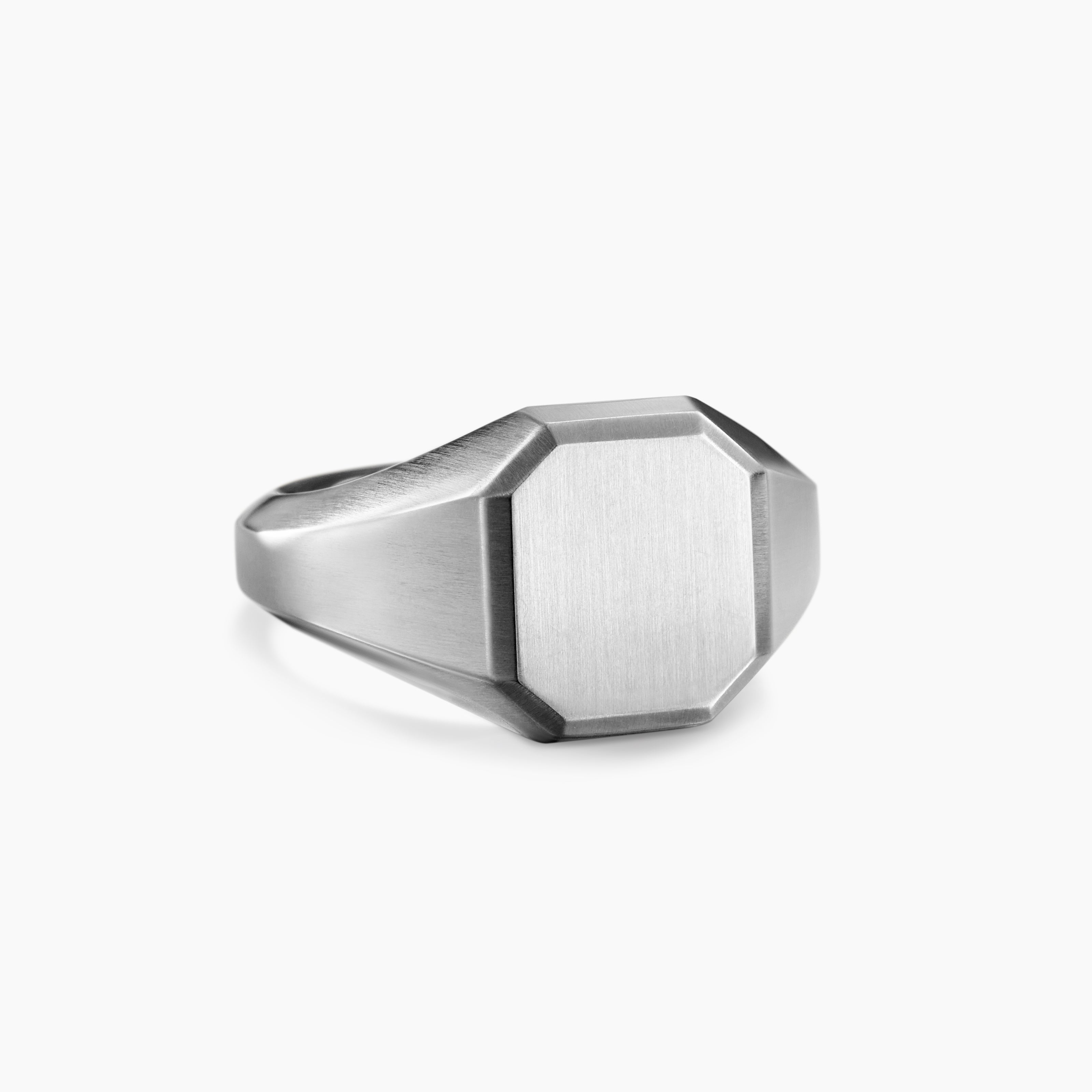 Mens Streamline&reg; Signet Ring in Sterling Silver, 14mm