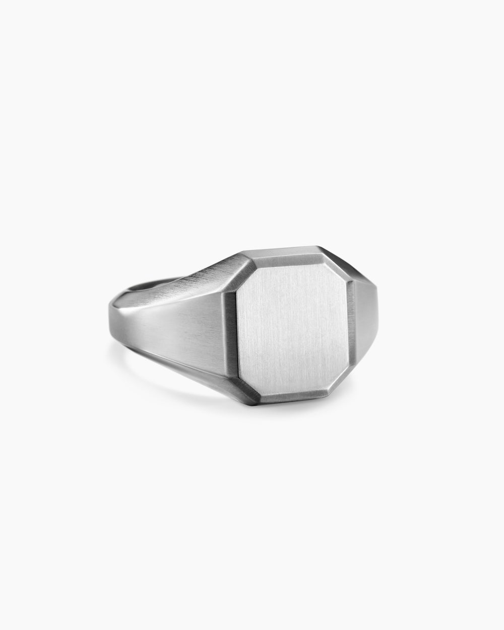 Mens Streamline Signet Ring in Sterling Silver, 14mm