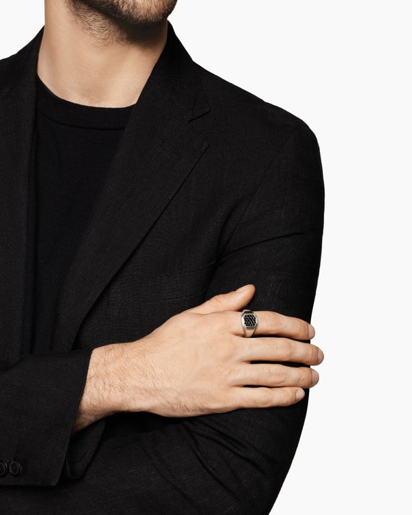 Streamline Signet Ring in Sterling Silver, 14mm