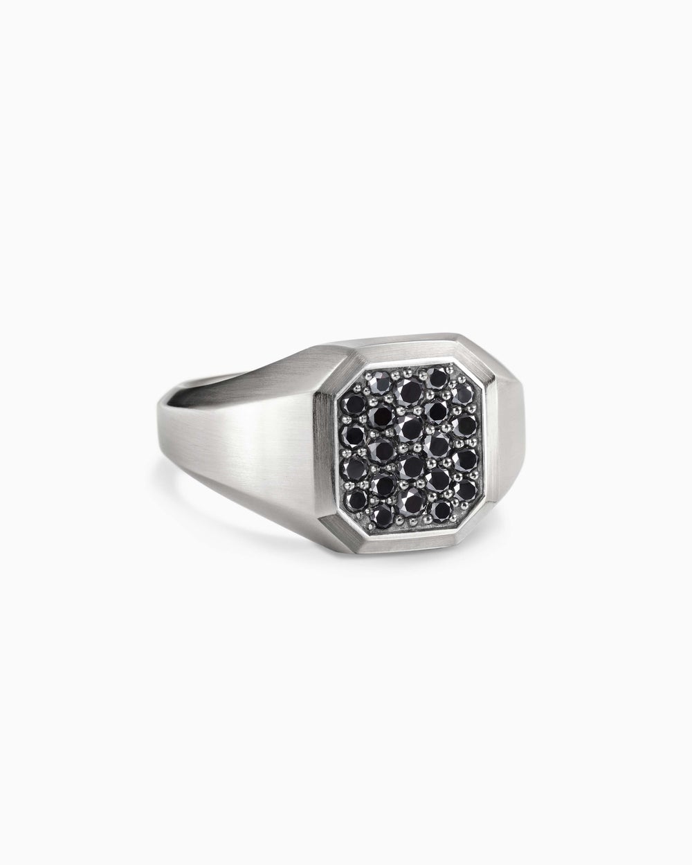 Mens Streamline Signet Ring in Sterling Silver, 14mm