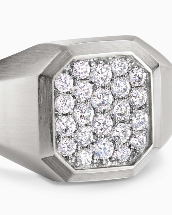 Bague chevalière Streamline en argent sterling, 14 mm