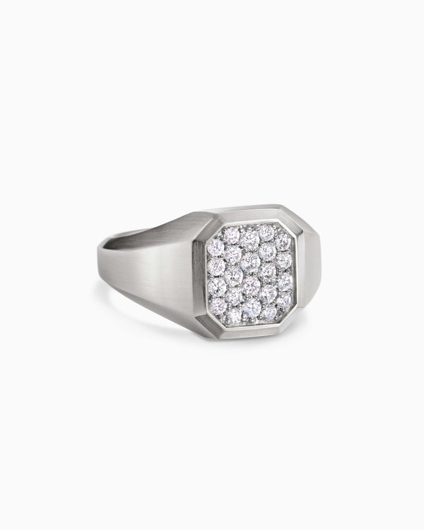 Bague chevalière Streamline en argent sterling, 14 mm