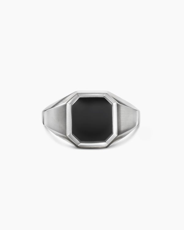 Bague chevalière Streamline en argent sterling, 14 mm