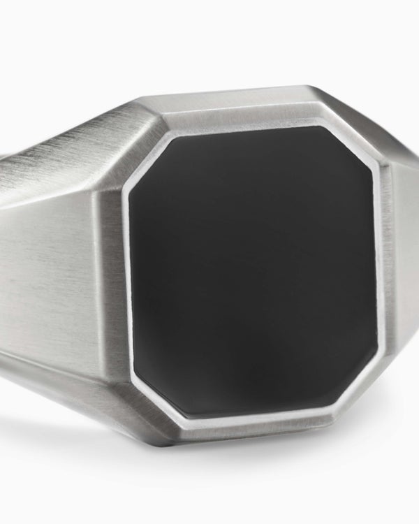 Bague chevalière Streamline en argent sterling, 14 mm