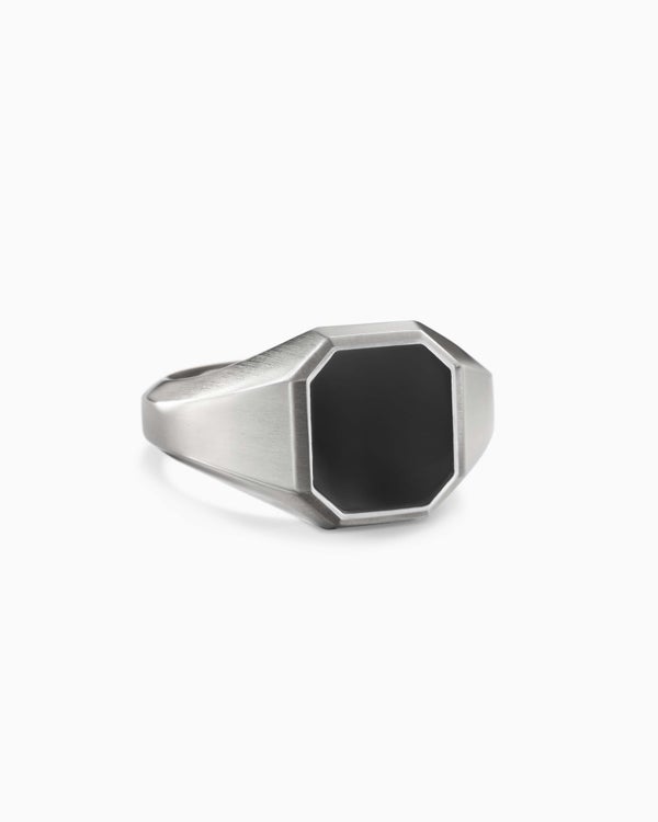 Bague chevalière Streamline en argent sterling, 14 mm