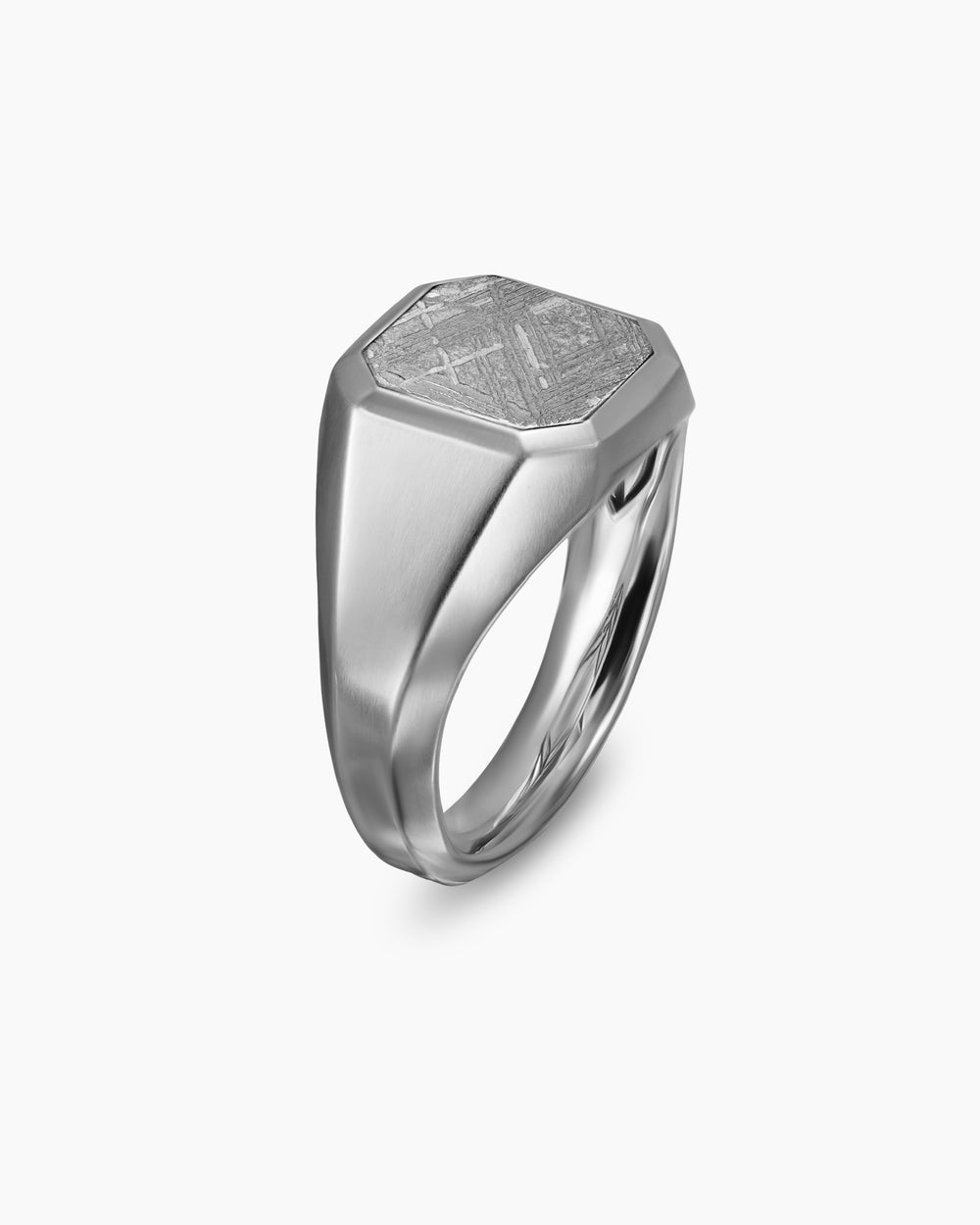 Mens Streamline Signet Ring in Sterling Silver, 14mm