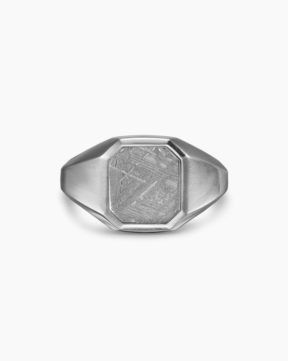 Mens Streamline Signet Ring in Sterling Silver, 14mm