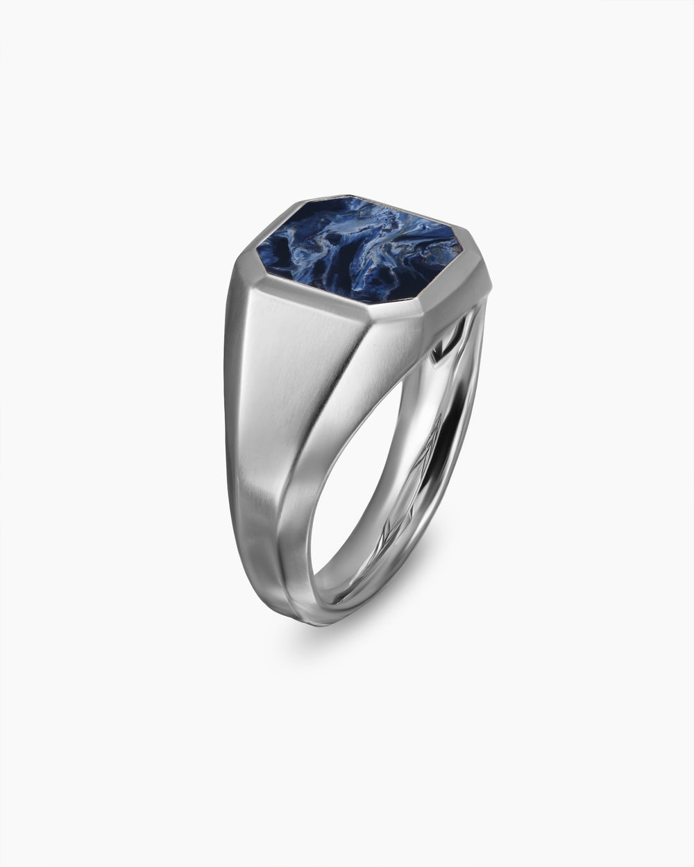 Chevalière Streamline en argent sterling, 14 mm hommes
