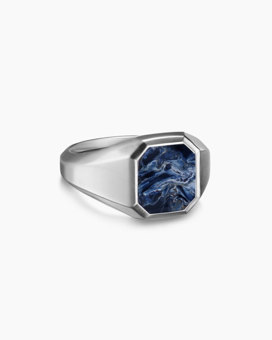 Streamline® Signet Ring in Sterling Silver with Pietersite, 14mm