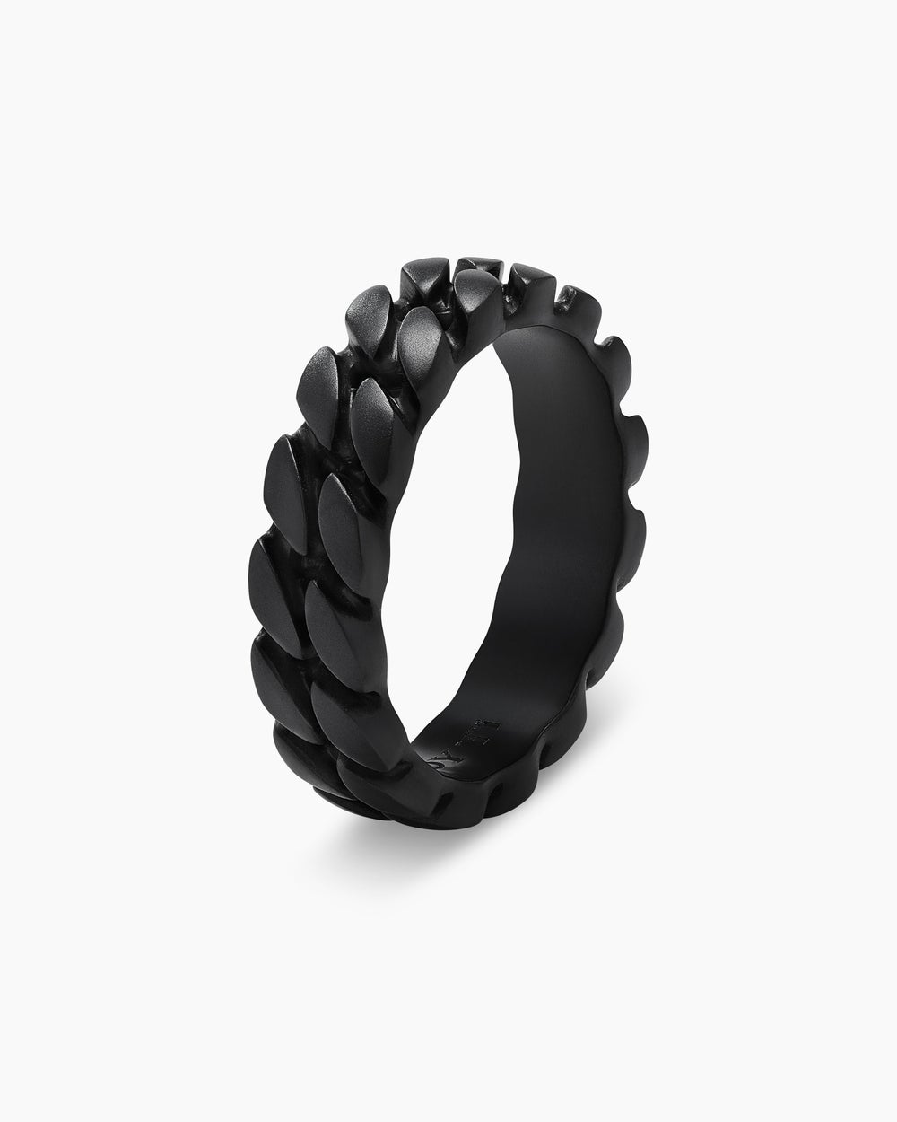 Anneau Curb Chain en titane noir, 6 mm hommes