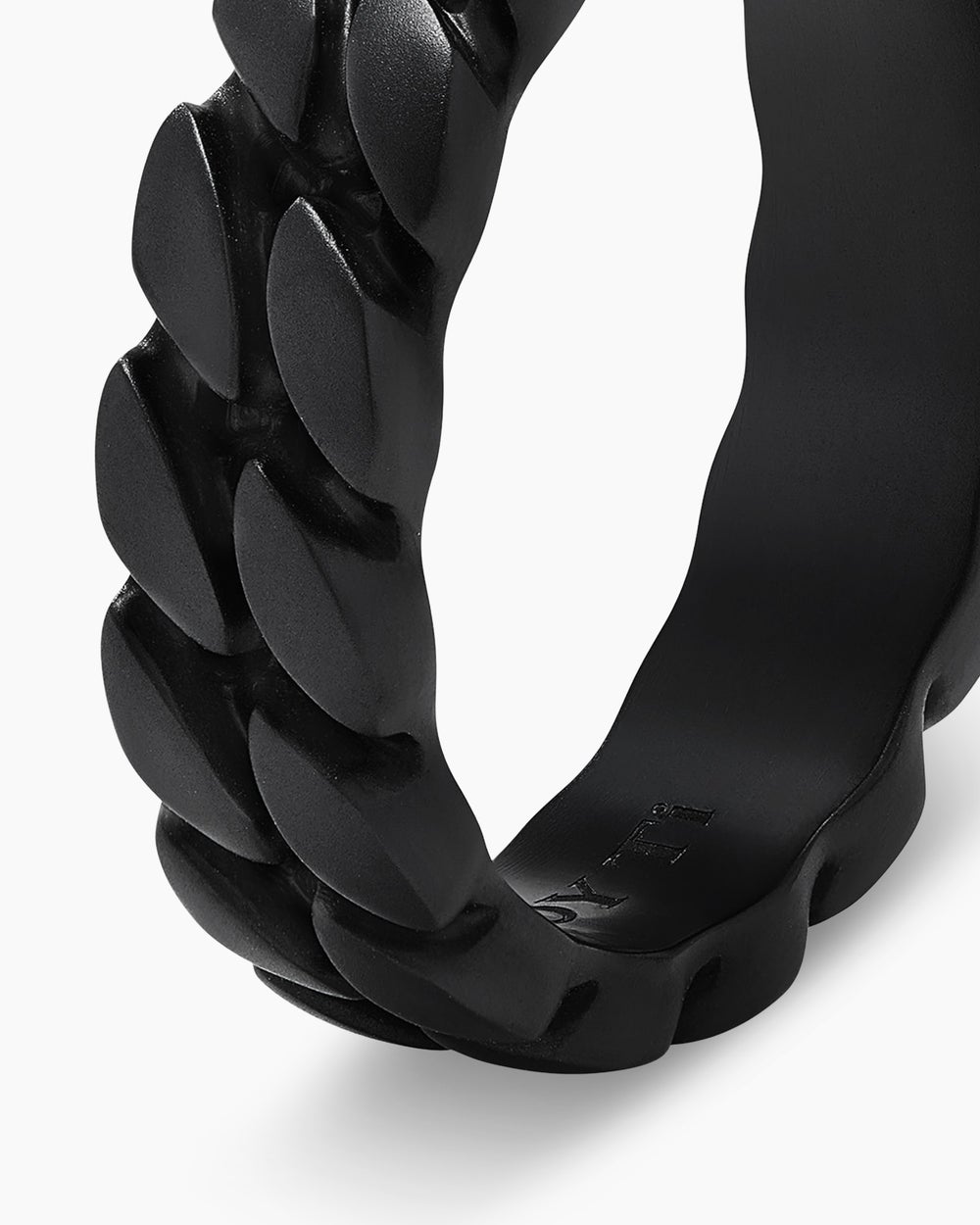Anneau Curb Chain en titane noir, 6 mm hommes