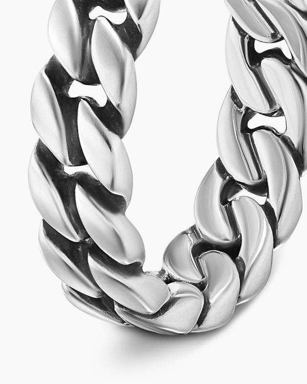 Curb Chain Band Ring in Sterling Silver, 6mm