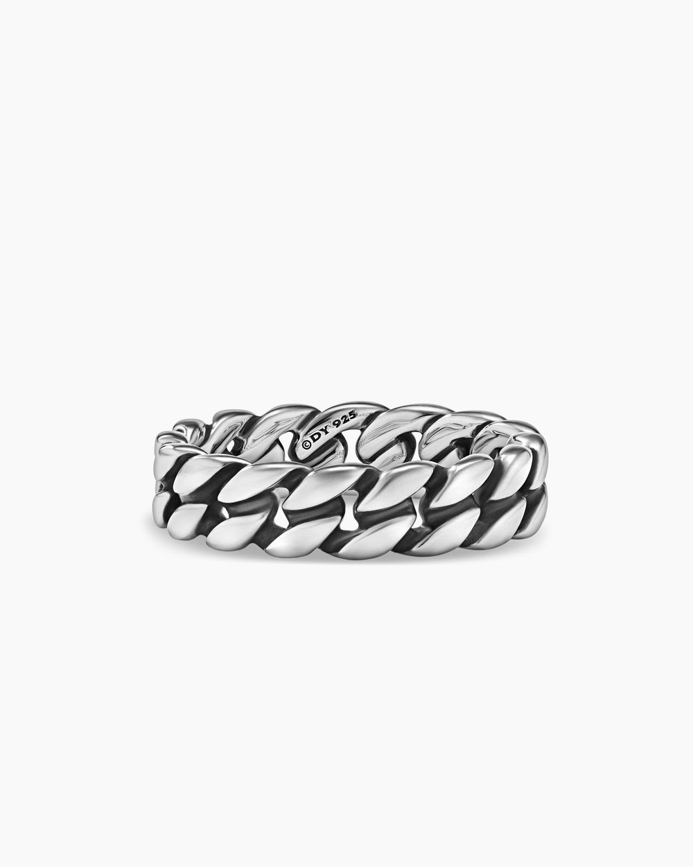 Anneau Curb Chain en argent sterling, 6 mm hommes