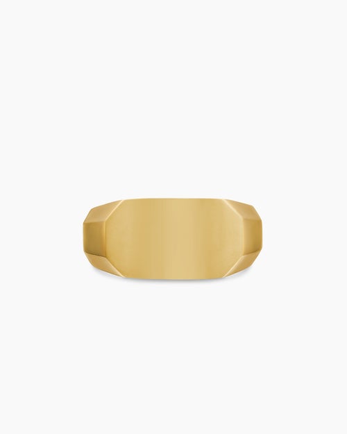 Mens Streamline Cigar Band Ring in 18K Yellow Gold, 10.5mm