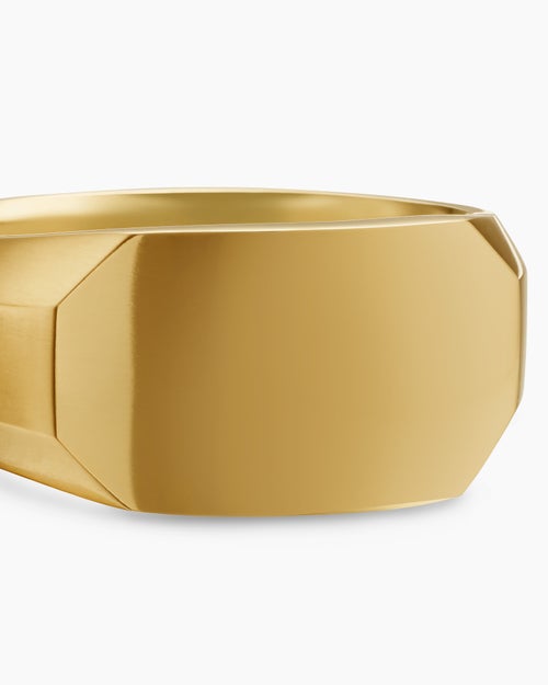 Mens Streamline Cigar Band Ring in 18K Yellow Gold, 10.5mm