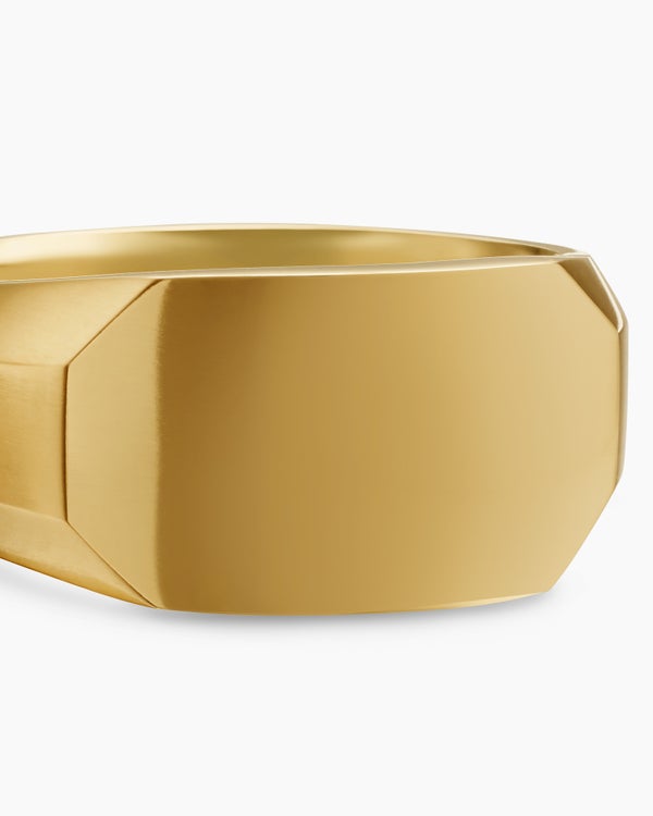 Bague bande de cigare Streamline en or jaune 18 carats, 10,5 mm