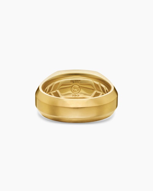 Mens Streamline Cigar Band Ring in 18K Yellow Gold, 10.5mm