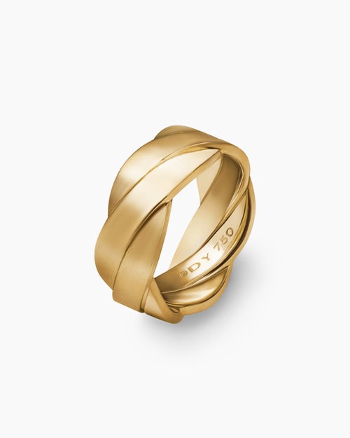 Mens DY Helios Band Ring in 18K Yellow Gold, 9mm