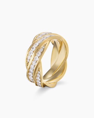 DY Helios™ Band Ring in 18K Yellow Gold with Diamonds, 9mm