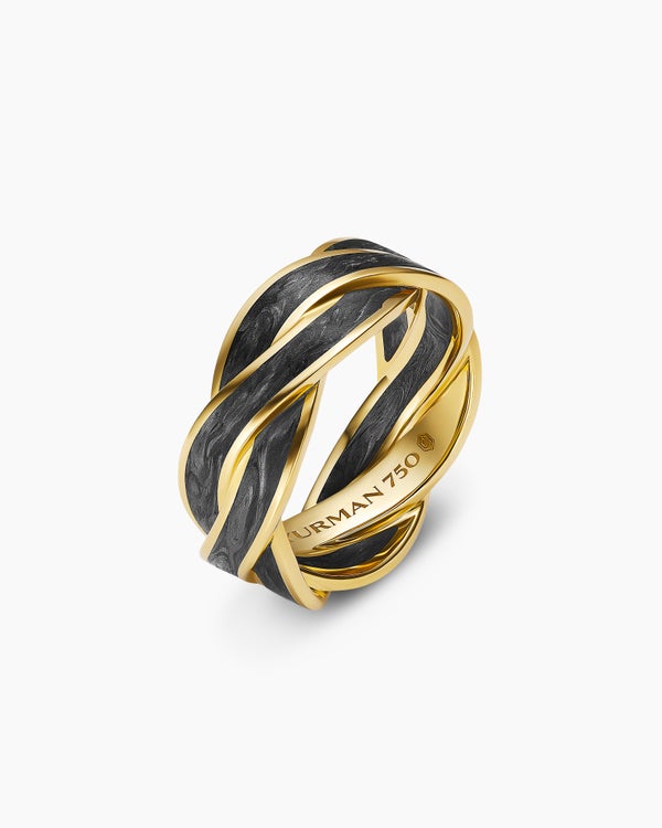 Bague bande de DY Helios en or jaune 18 carats, 9 mm