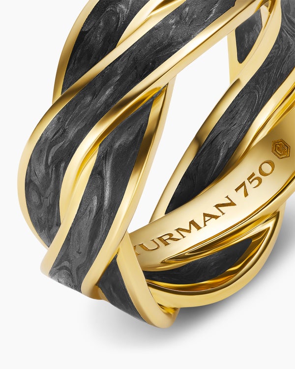 Bague bande de DY Helios en or jaune 18 carats, 9 mm