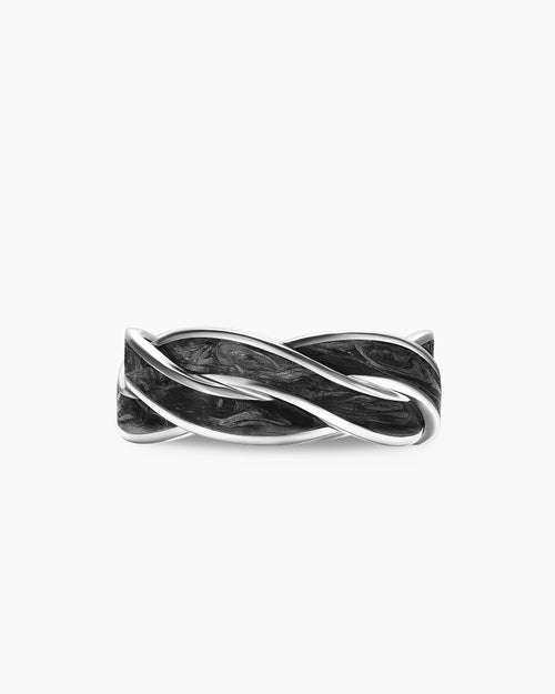Mens DY Helios Band Ring in 18K White Gold, 9mm