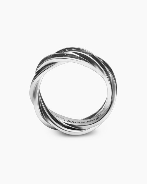 Mens DY Helios Band Ring in 18K White Gold, 9mm