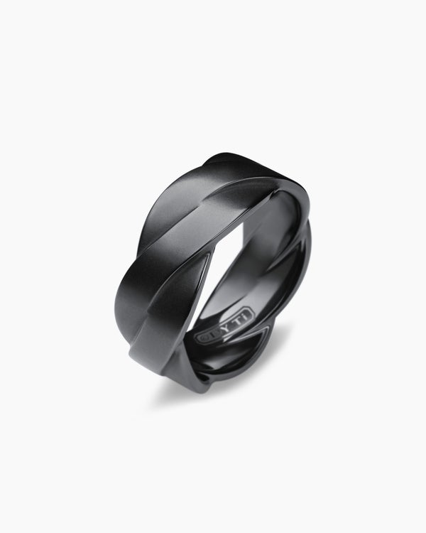 Bague bande de DY Helios en titane noir, 9 mm