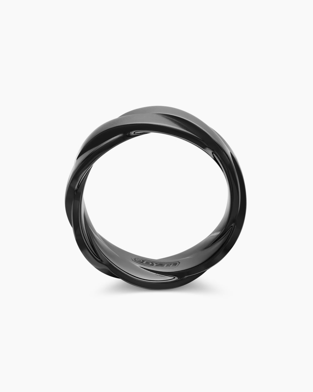 Mens DY Helios Band Ring in Black Titanium, 9mm