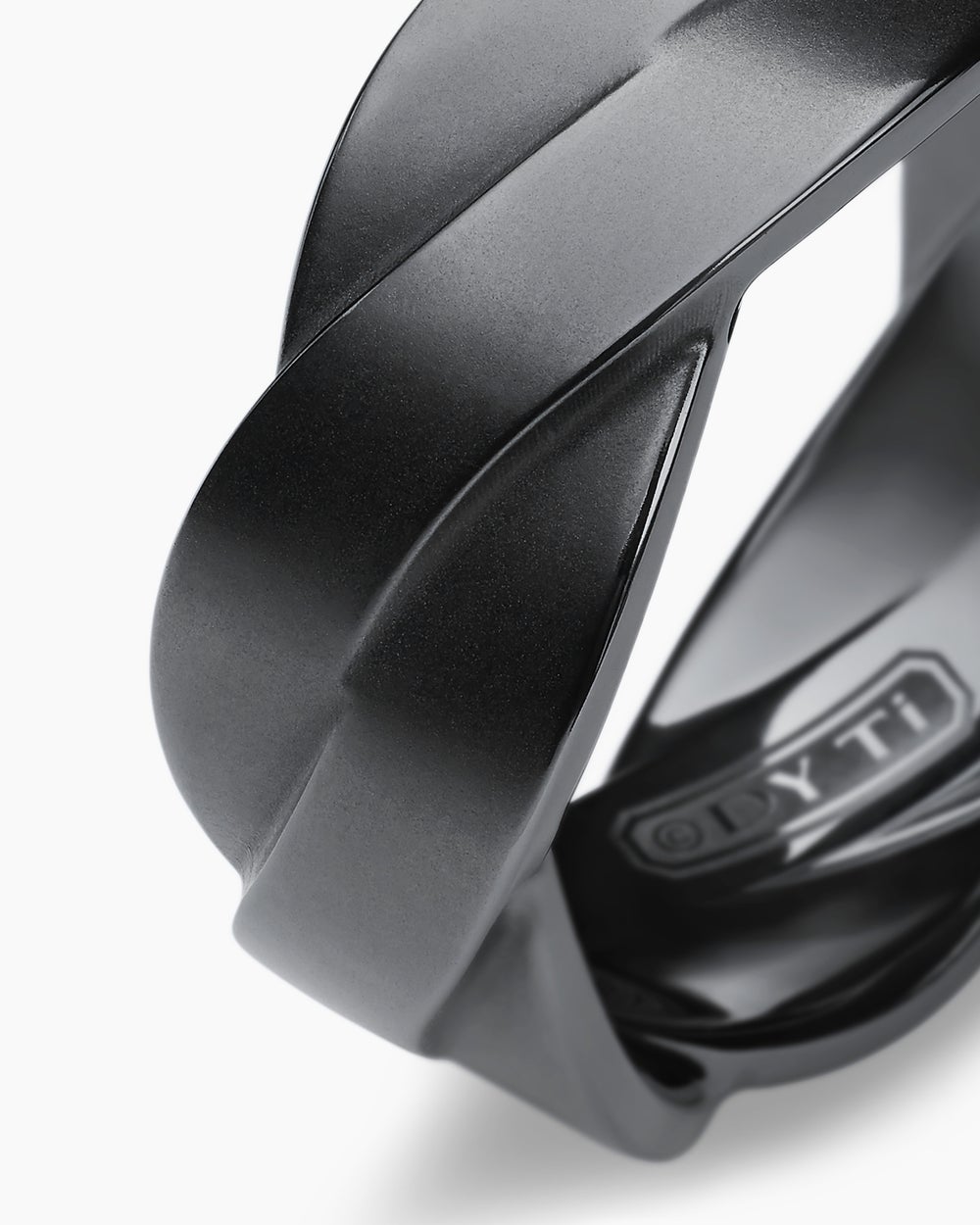 Mens DY Helios Band Ring in Black Titanium, 9mm