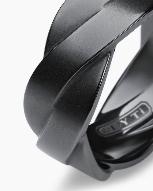 Mens DY Helios Band Ring in Black Titanium, 9mm