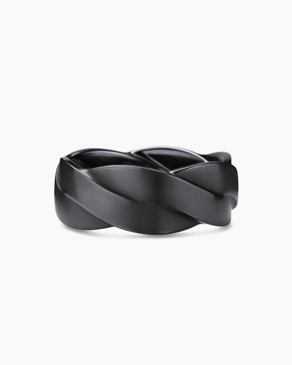 Mens DY Helios Band Ring in Black Titanium, 9mm