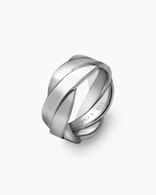 Mens DY Helios Band Ring in Sterling Silver, 9mm