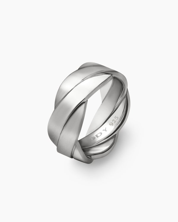 Bague bande de DY Helios en argent sterling, 9 mm