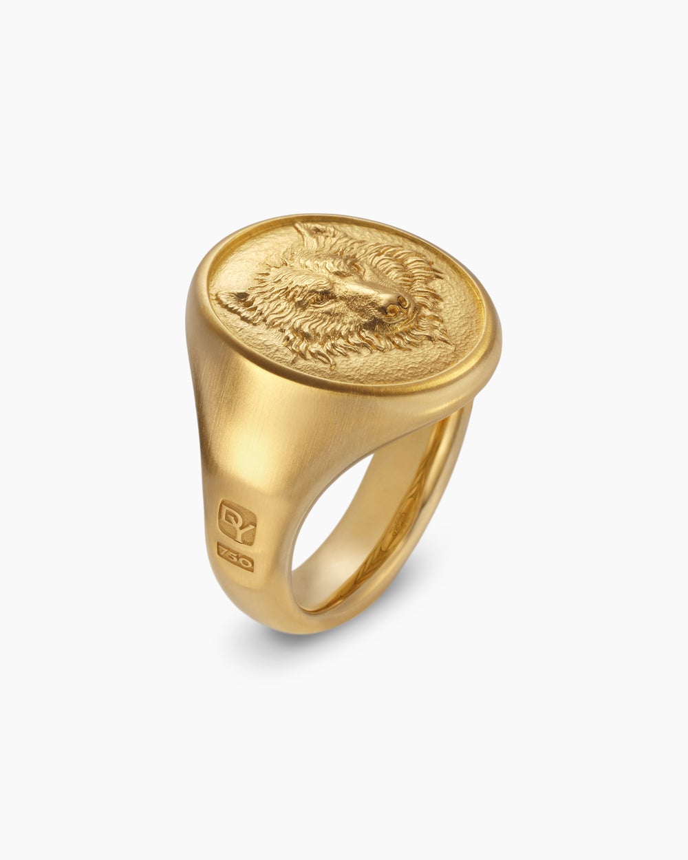 Chevalière avec loup Petrvs en or jaune 18 carats, 21,5 mm hommes