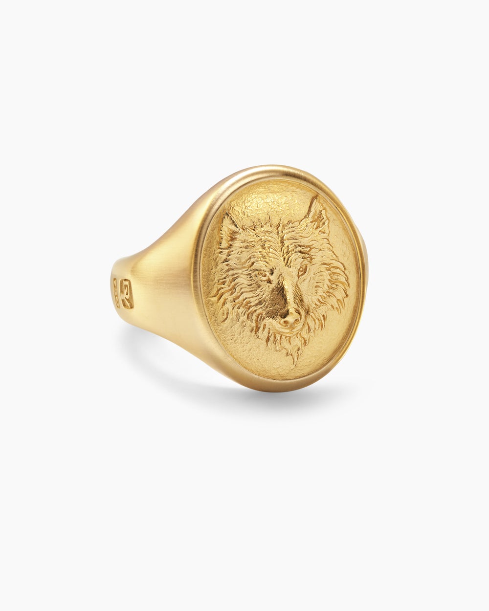 Chevalière avec loup Petrvs en or jaune 18 carats, 21,5 mm hommes