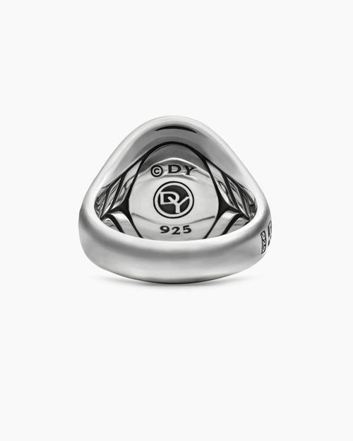 Mens Petrvs® Wolf Signet Ring in Sterling Silver, 21.5mm