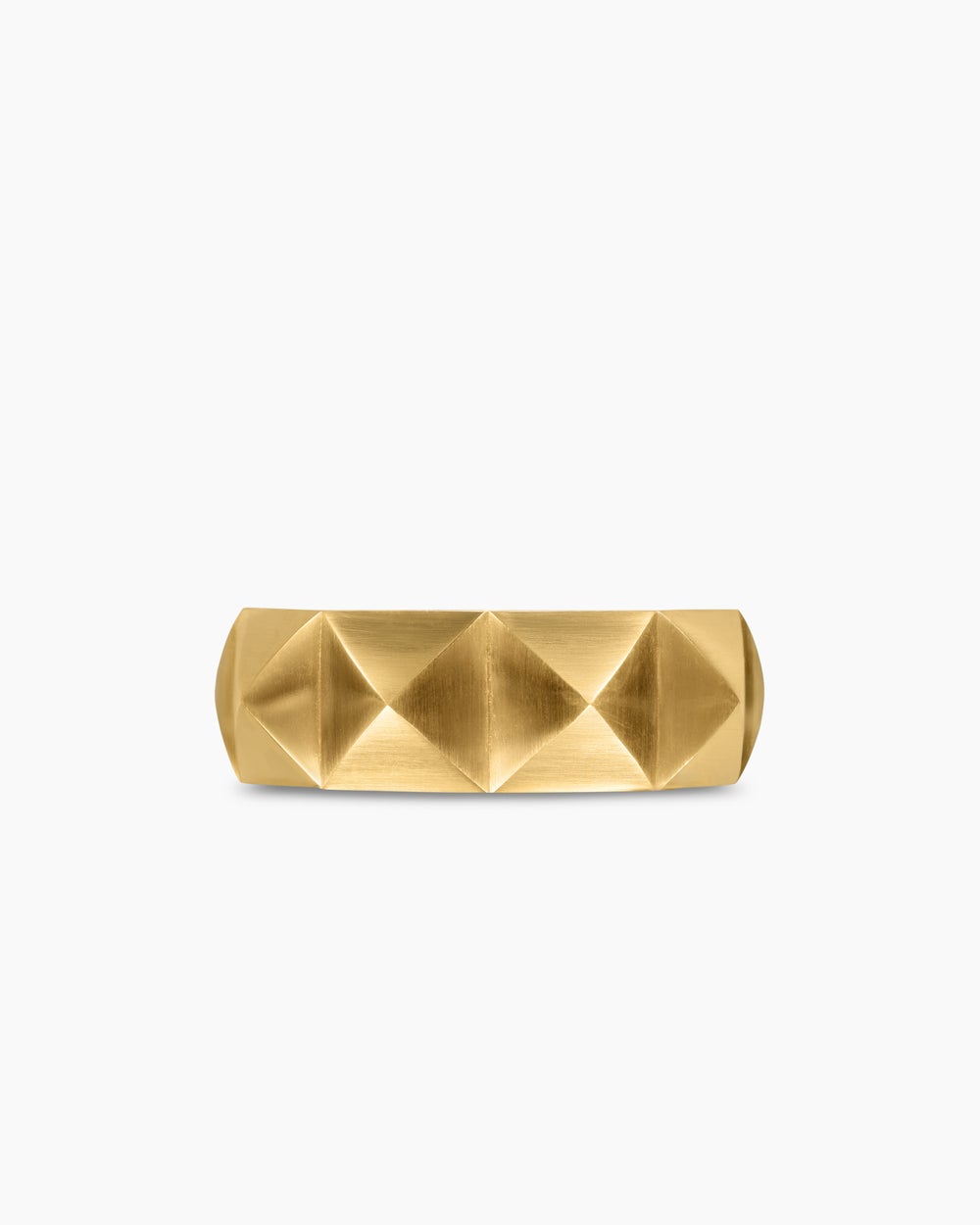Mens Pyramid Band Ring in 18ct Yellow Gold, 8mm