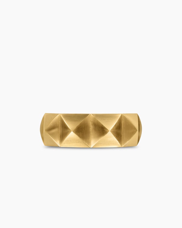 Pyramid Band Ring in 18K Yellow Gold, 8mm