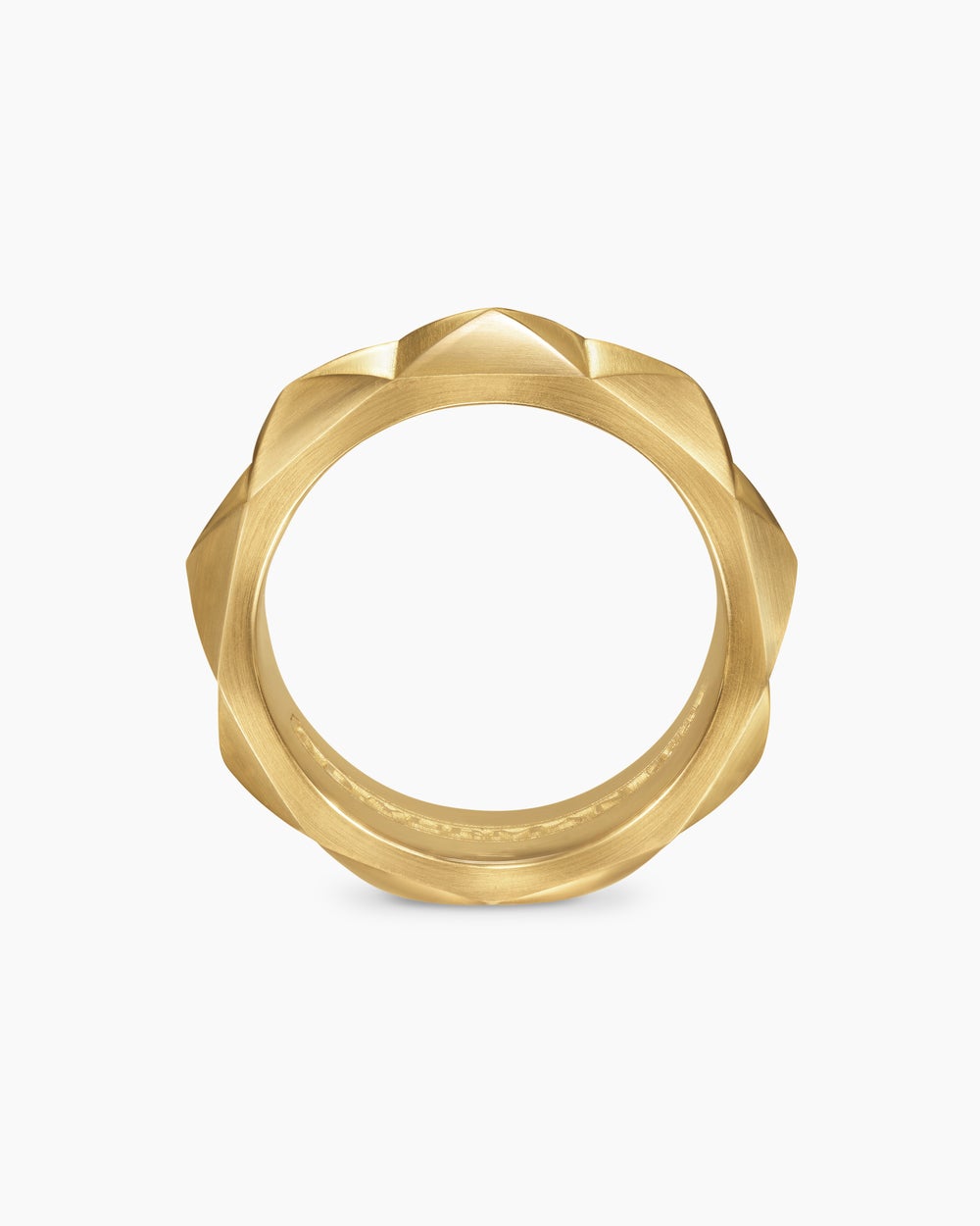 Mens Pyramid Band Ring in 18ct Yellow Gold, 8mm
