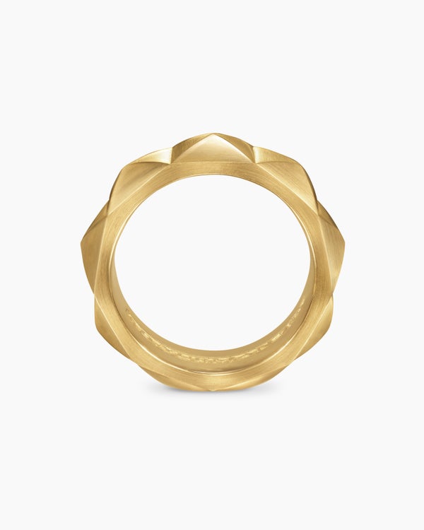 Pyramid Band Ring in 18K Yellow Gold, 8mm