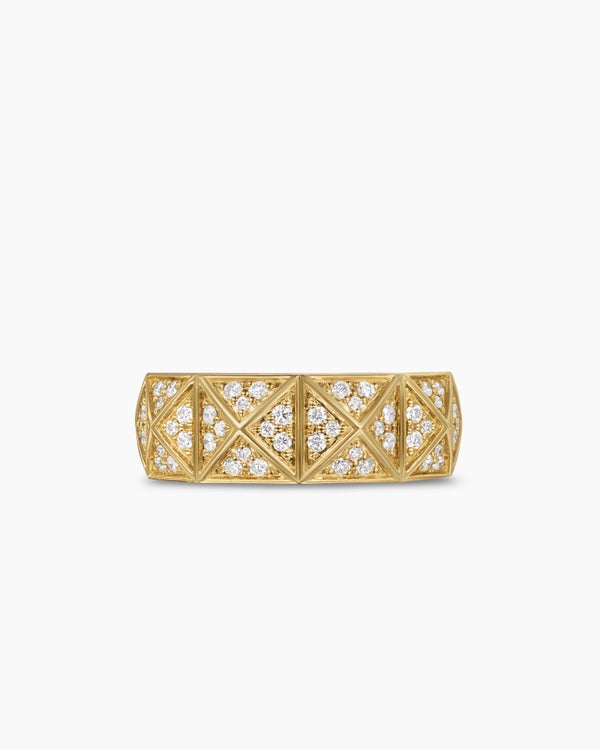 Pyramid Band Ring in 18K Yellow Gold, 8mm