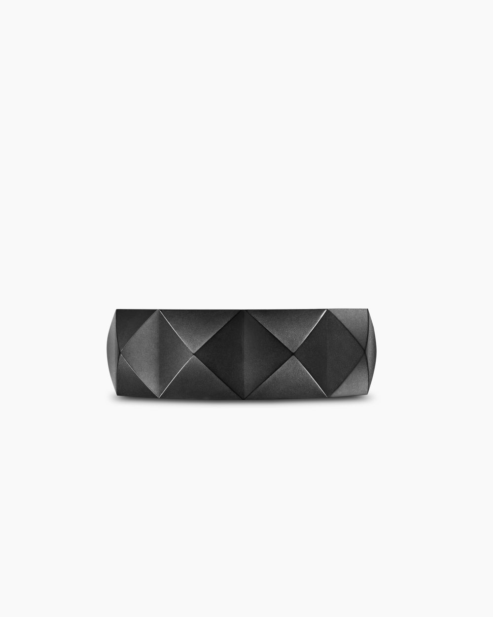 Mens Pyramid Band Ring in Black Titanium, 8mm