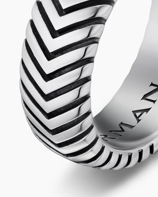 Anneau Chevron en argent sterling, 8 mm