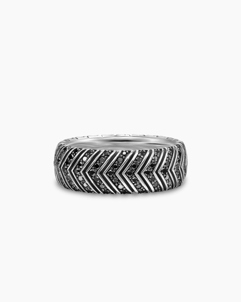 Anneau Chevron en argent sterling, 8 mm hommes