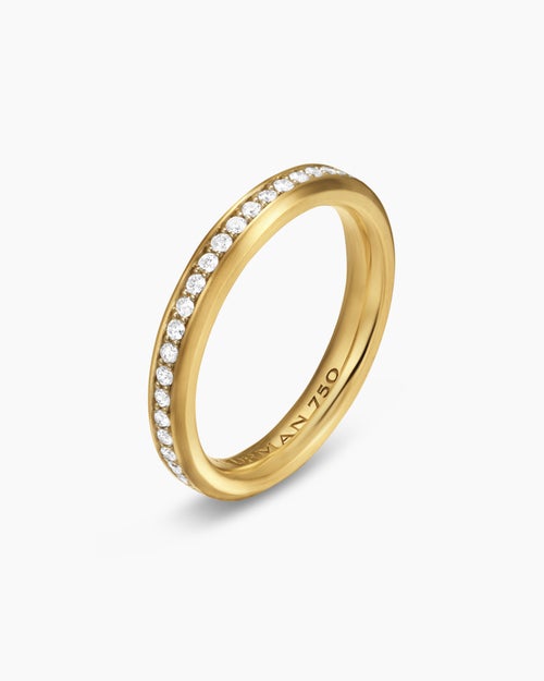 Mens Beveled Band Ring in 18K Yellow Gold, 3.5mm