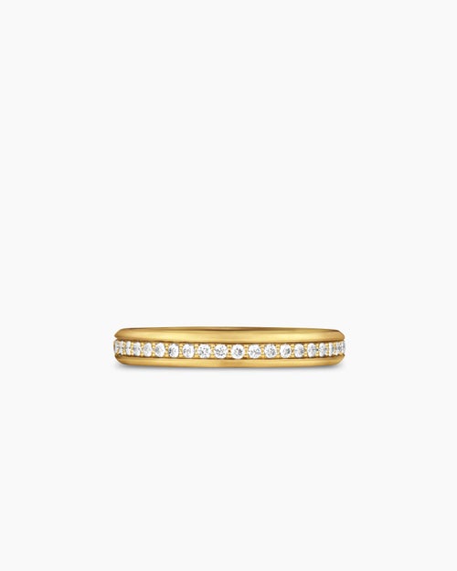 Mens Beveled Band Ring in 18K Yellow Gold, 3.5mm